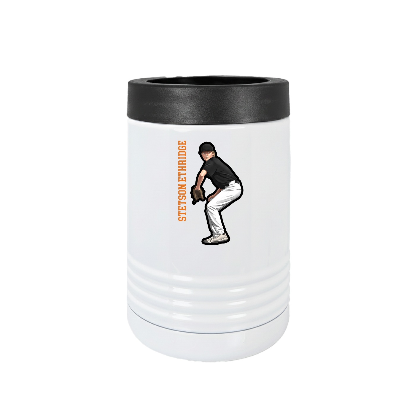 Beverage Holder — Name Vertical in White