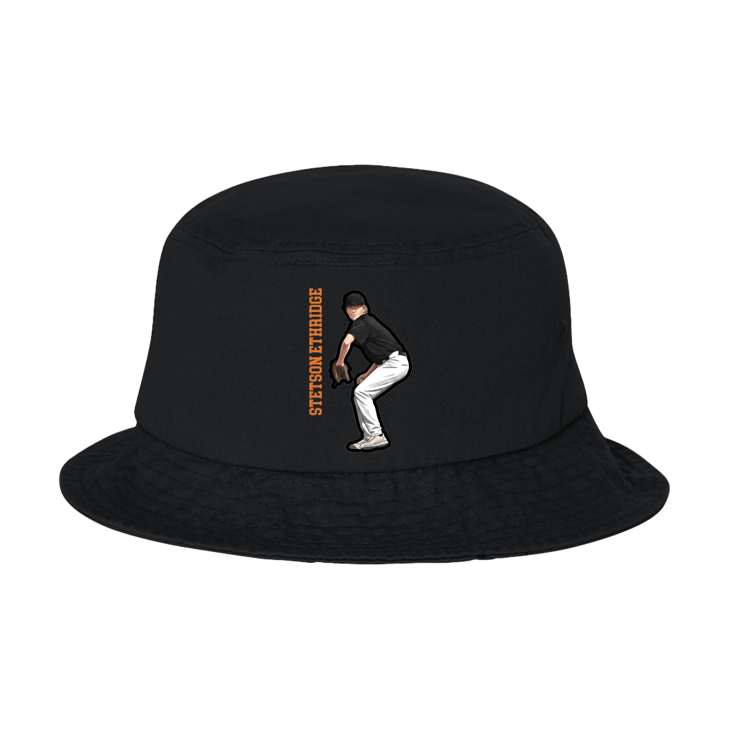 Bucket Cap — Name Vertical in Black