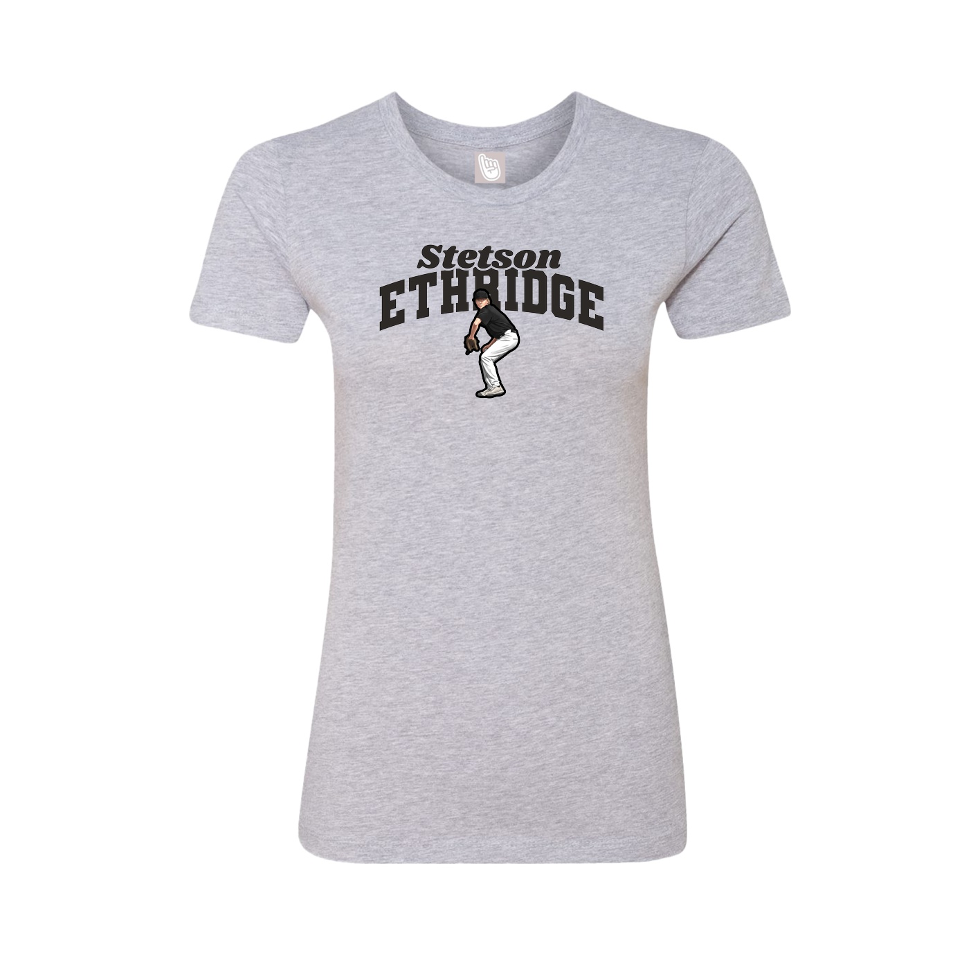 Fitted Women's Tee — Signature Arch in Grey