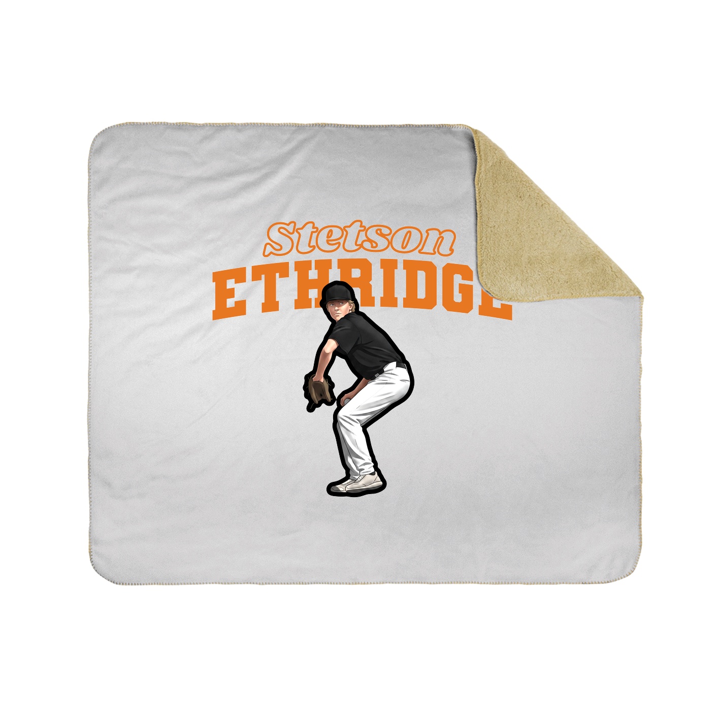 Throw Blanket — Name Arch in White