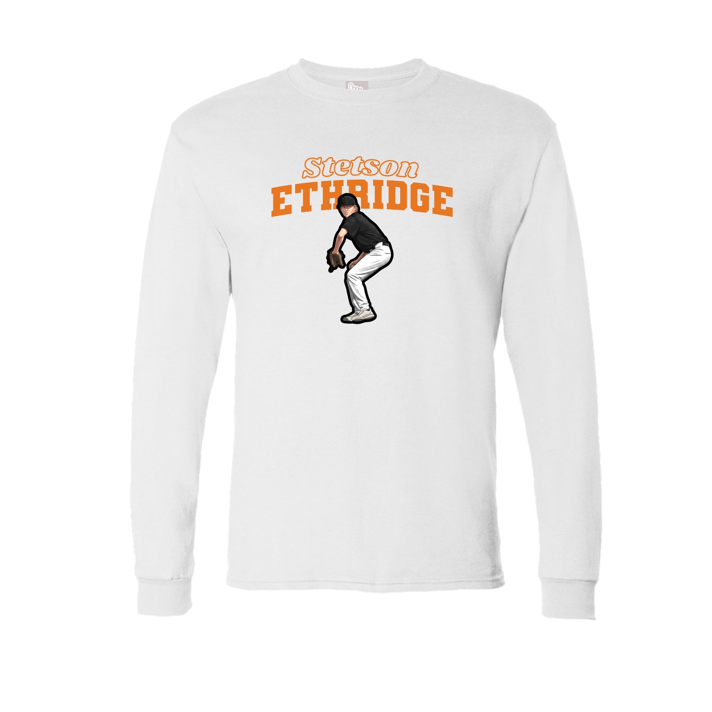 Long Sleeve Tee — Name Arch in White