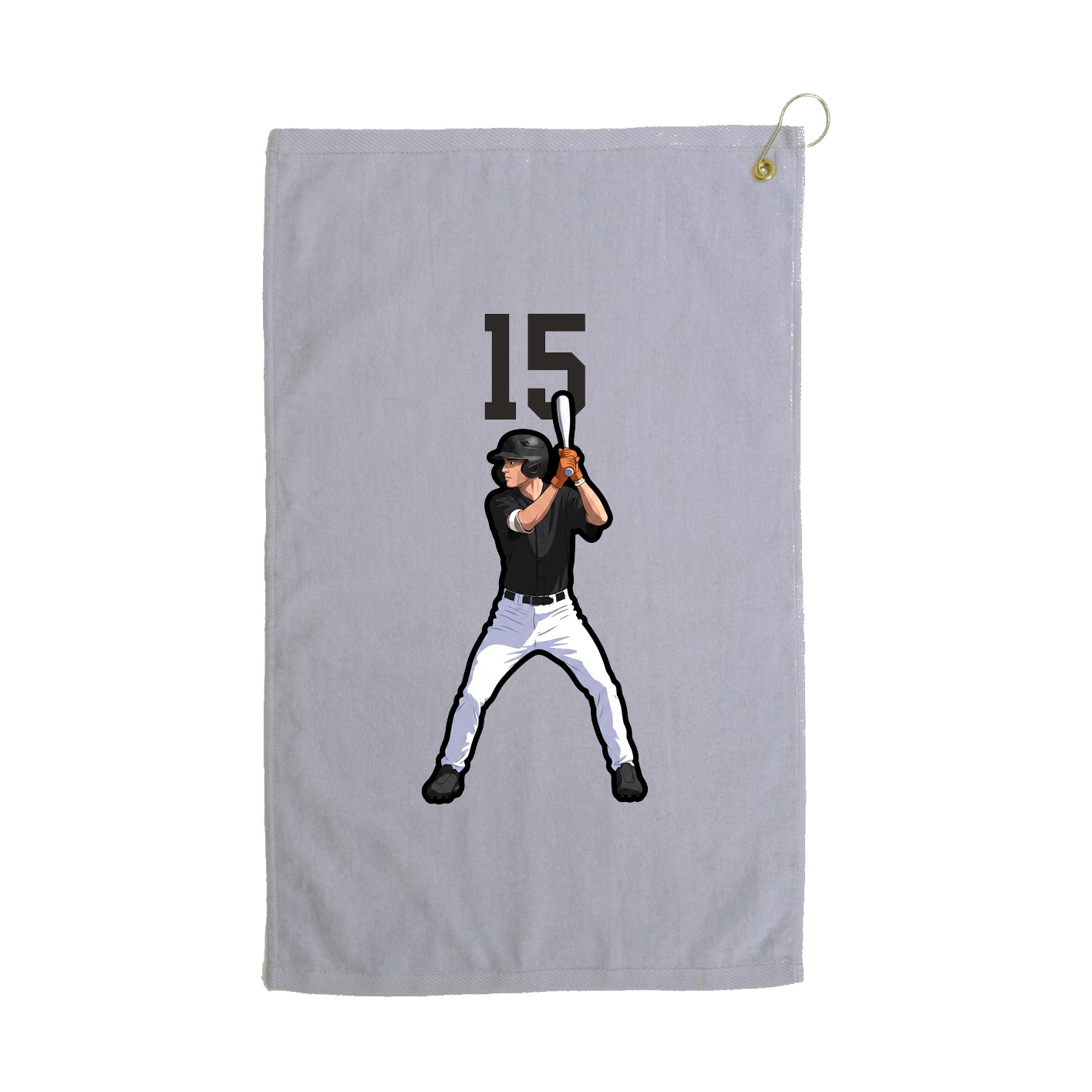 Golf Towel — Number Top in Grey