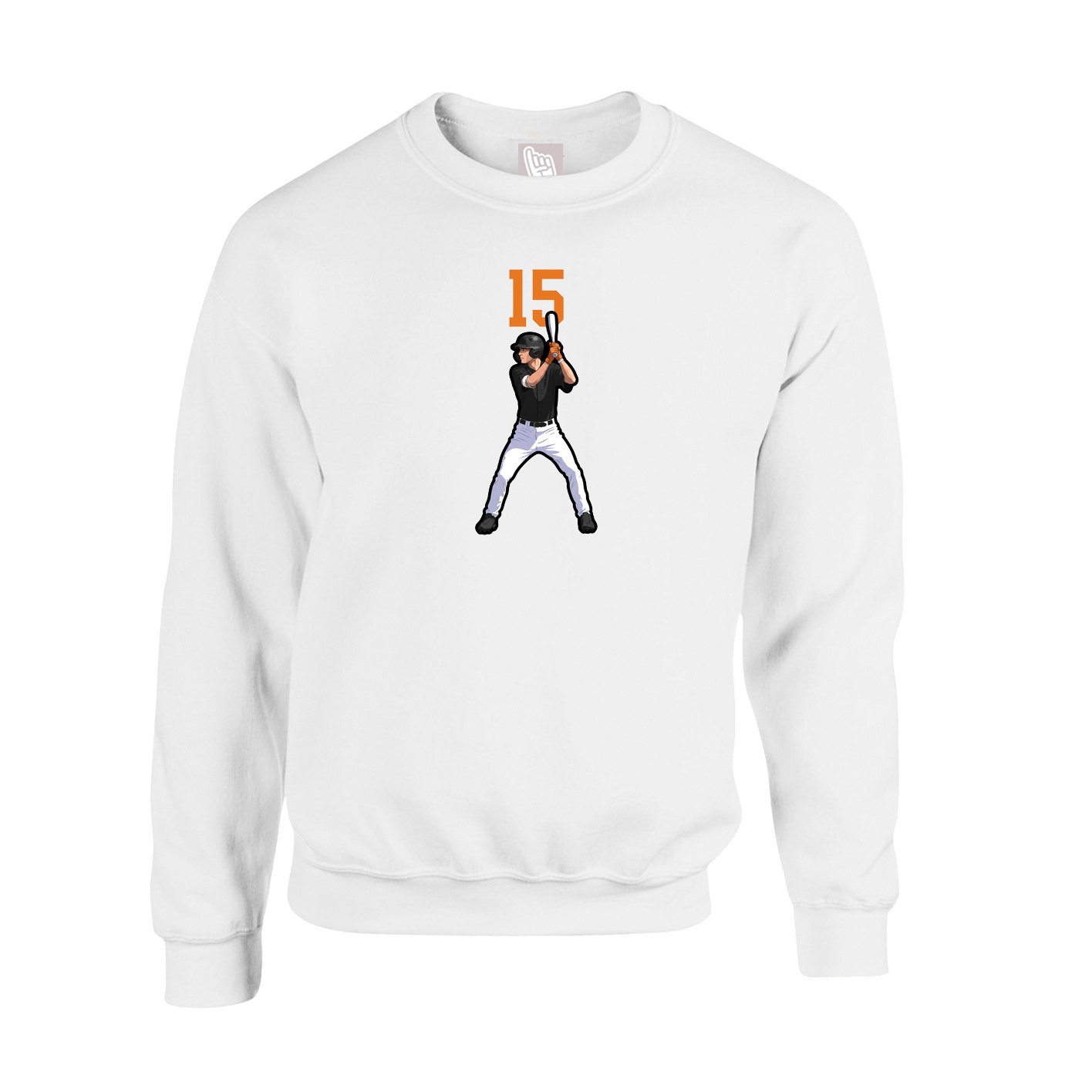 Fleece Crew — Number Top in White
