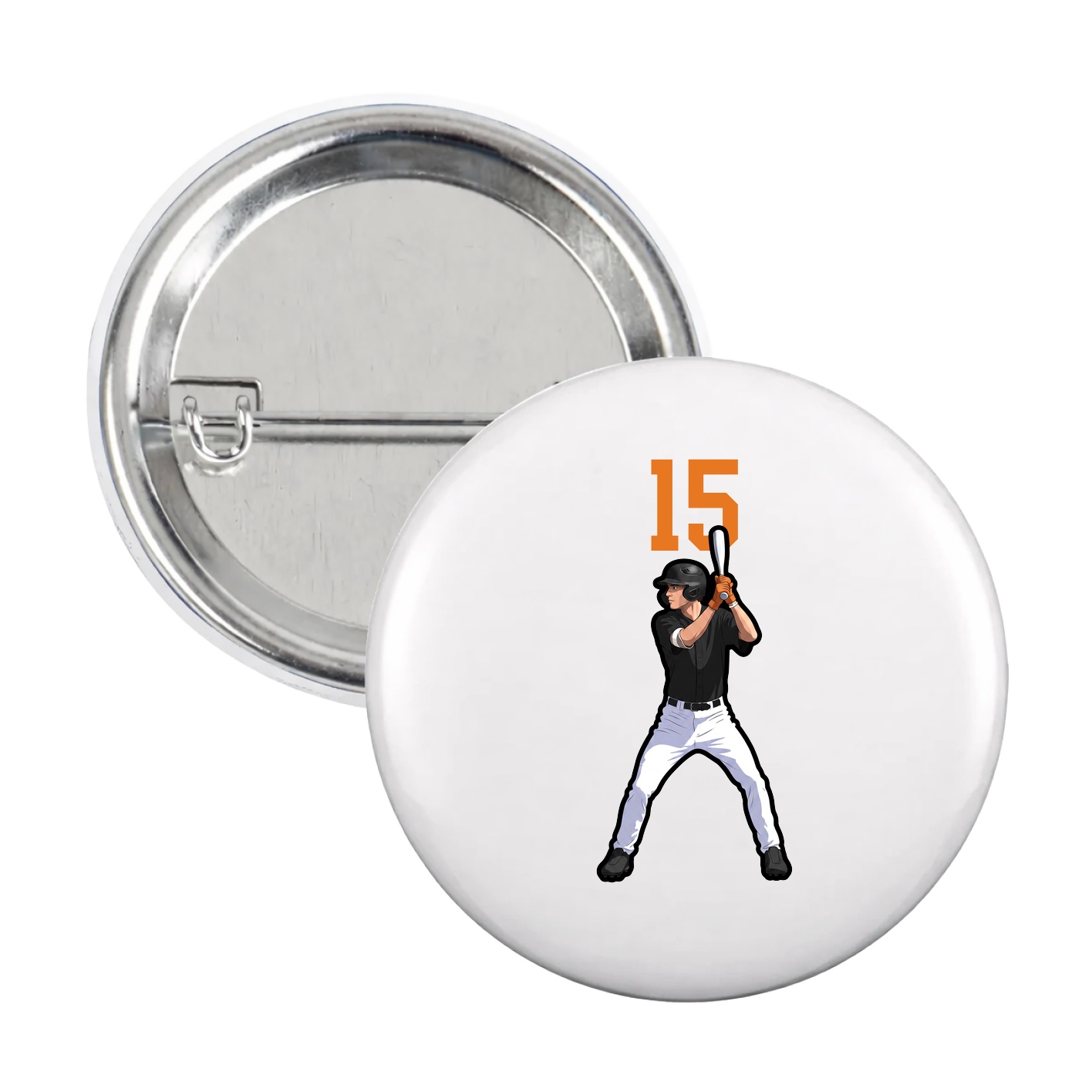 Game Day Button — Number Top in White