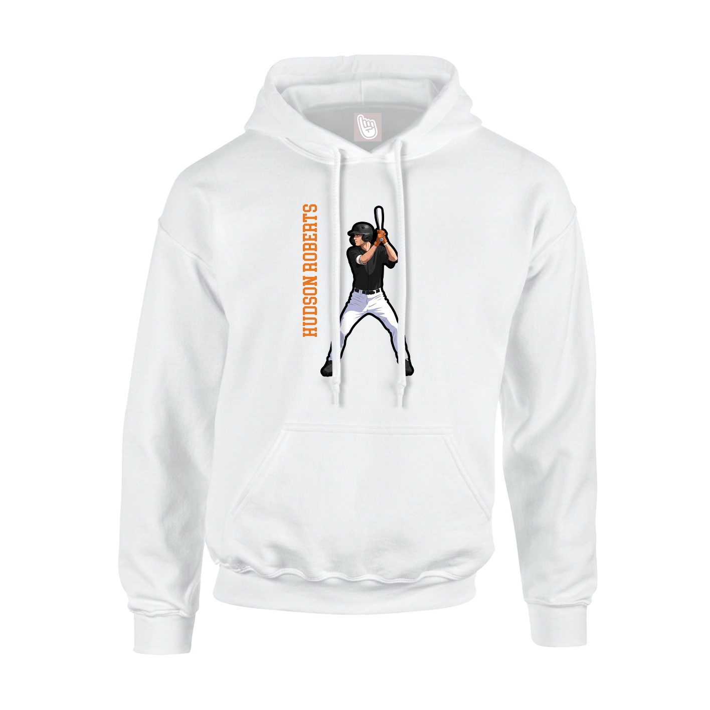 Hoodie — Name Vertical in White