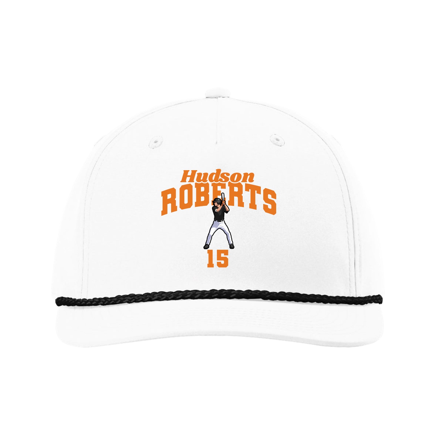 Five-Panel Classic Rope Cap — Signature Arch in White