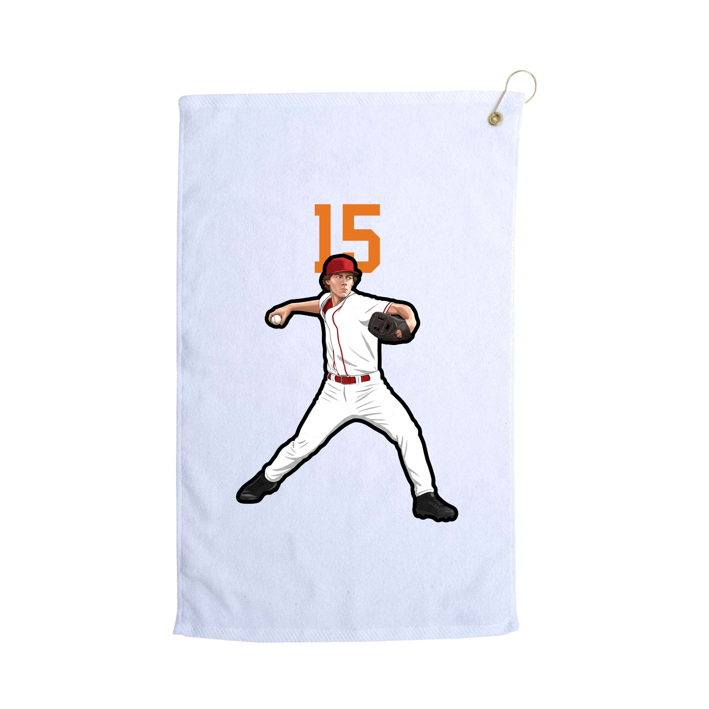 Golf Towel — Number Top in White