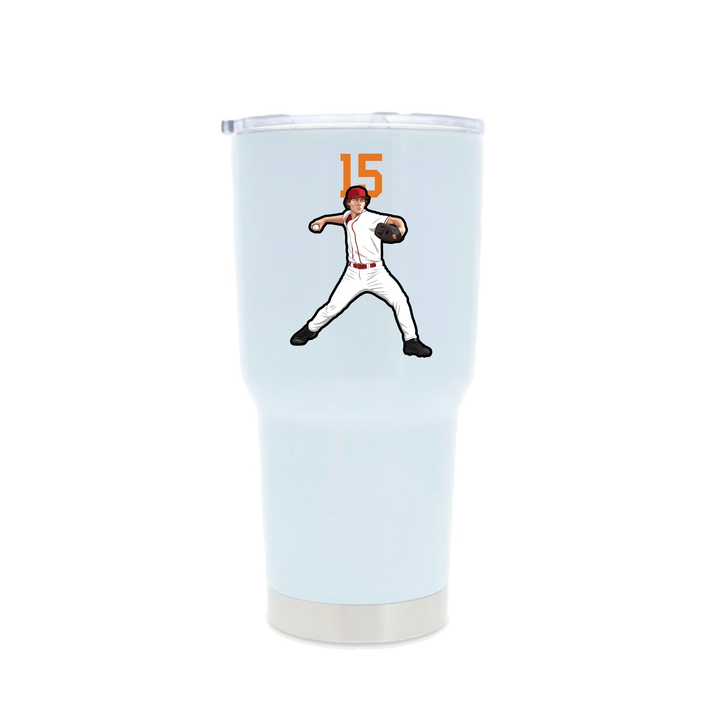30oz Stainless Steel Tumbler — Number Top in White