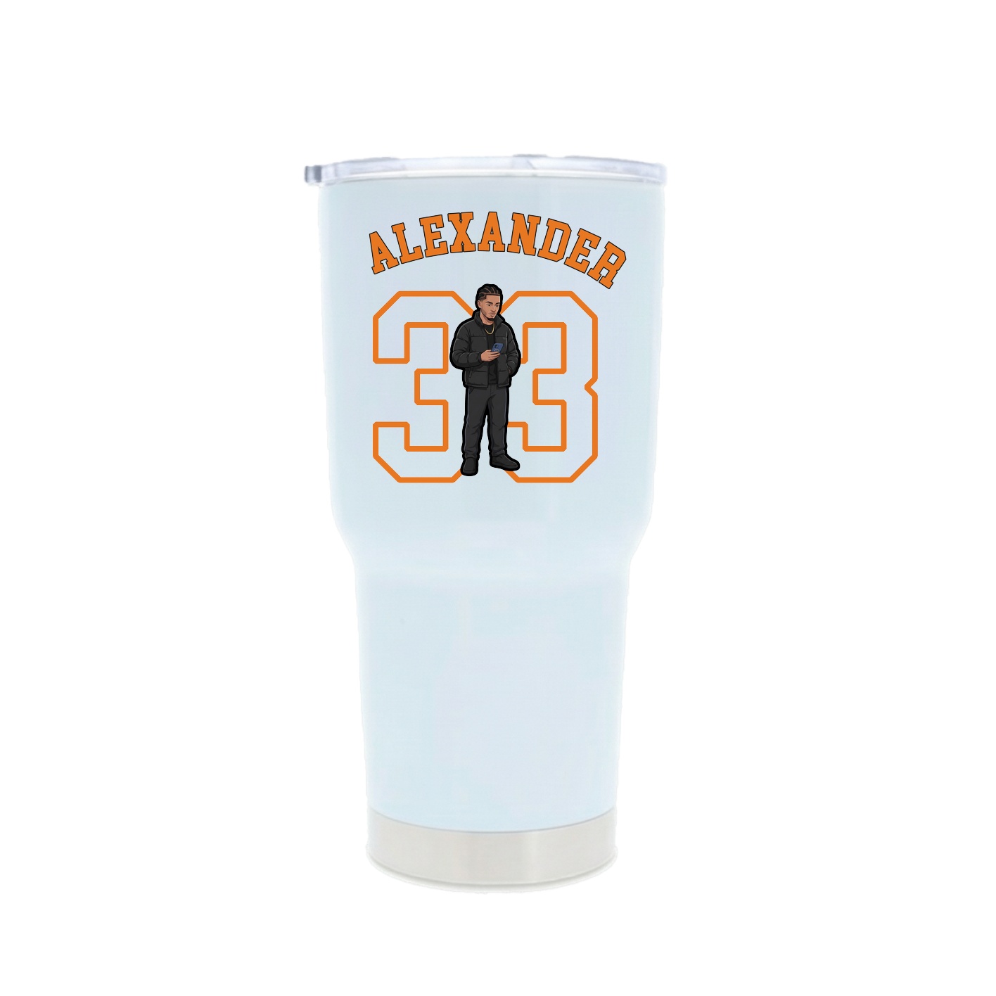 30oz Stainless Steel Tumbler — Shirsey Arch in White