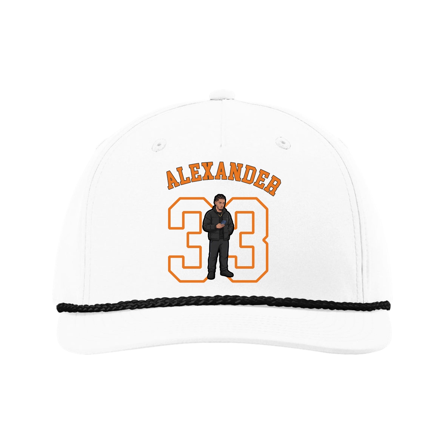 Five-Panel Classic Rope Cap — Shirsey Arch in White