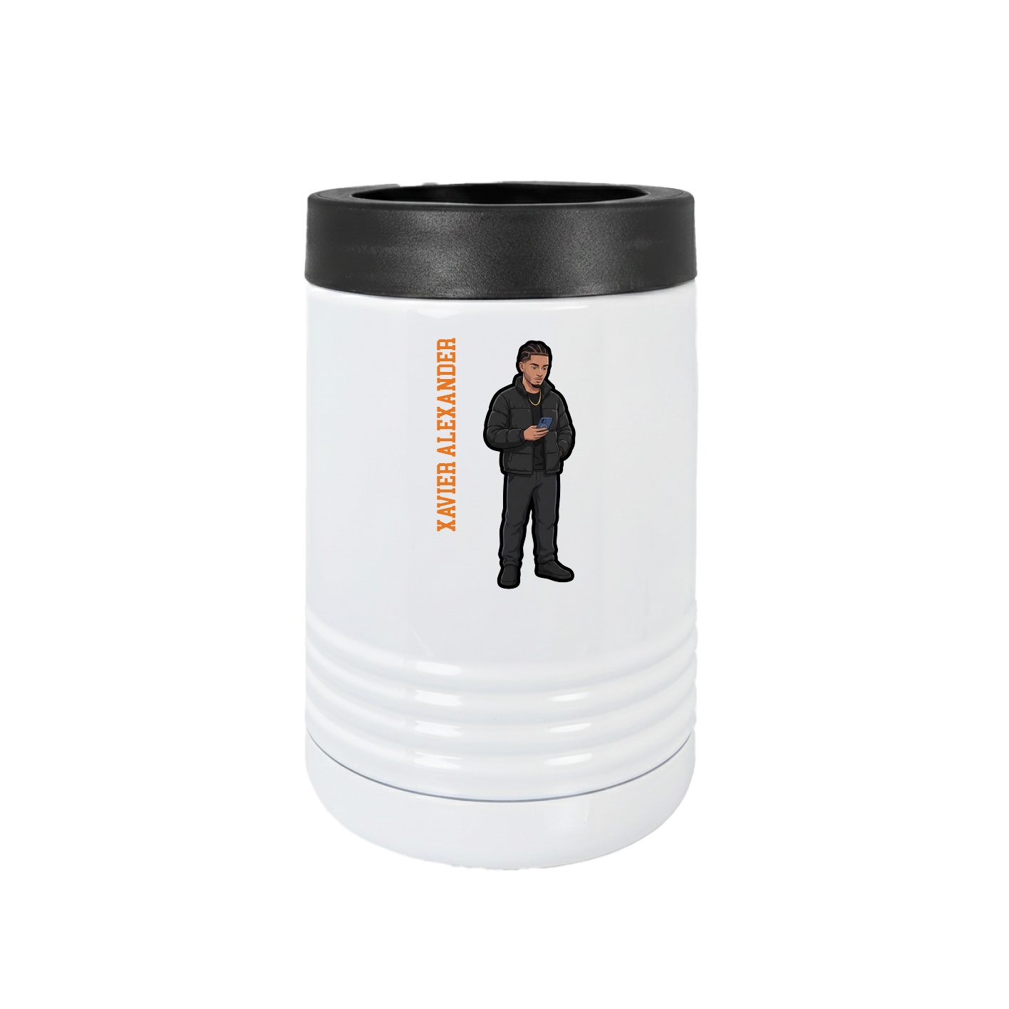 Beverage Holder — Name Vertical in White