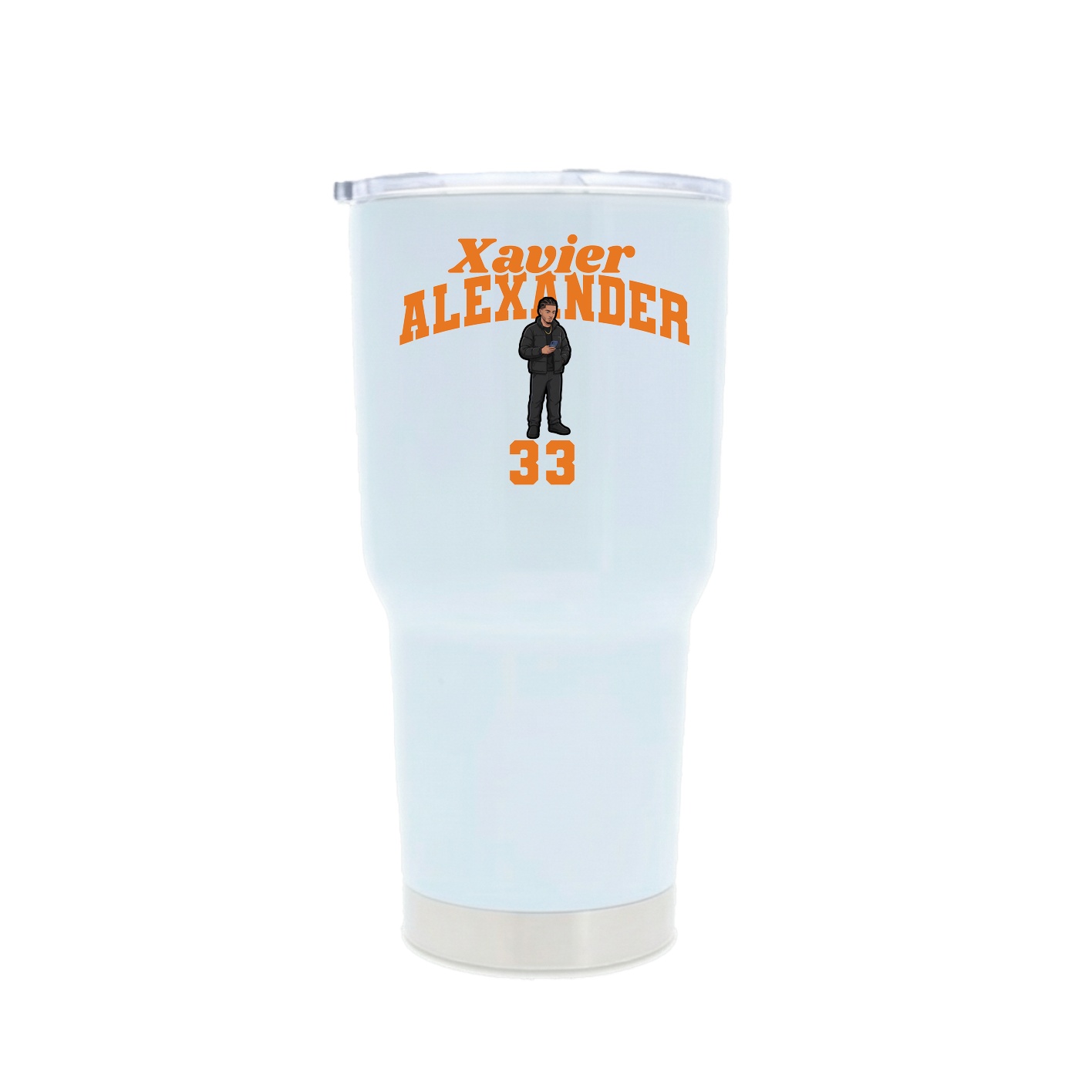 30oz Stainless Steel Tumbler — Signature Arch in White