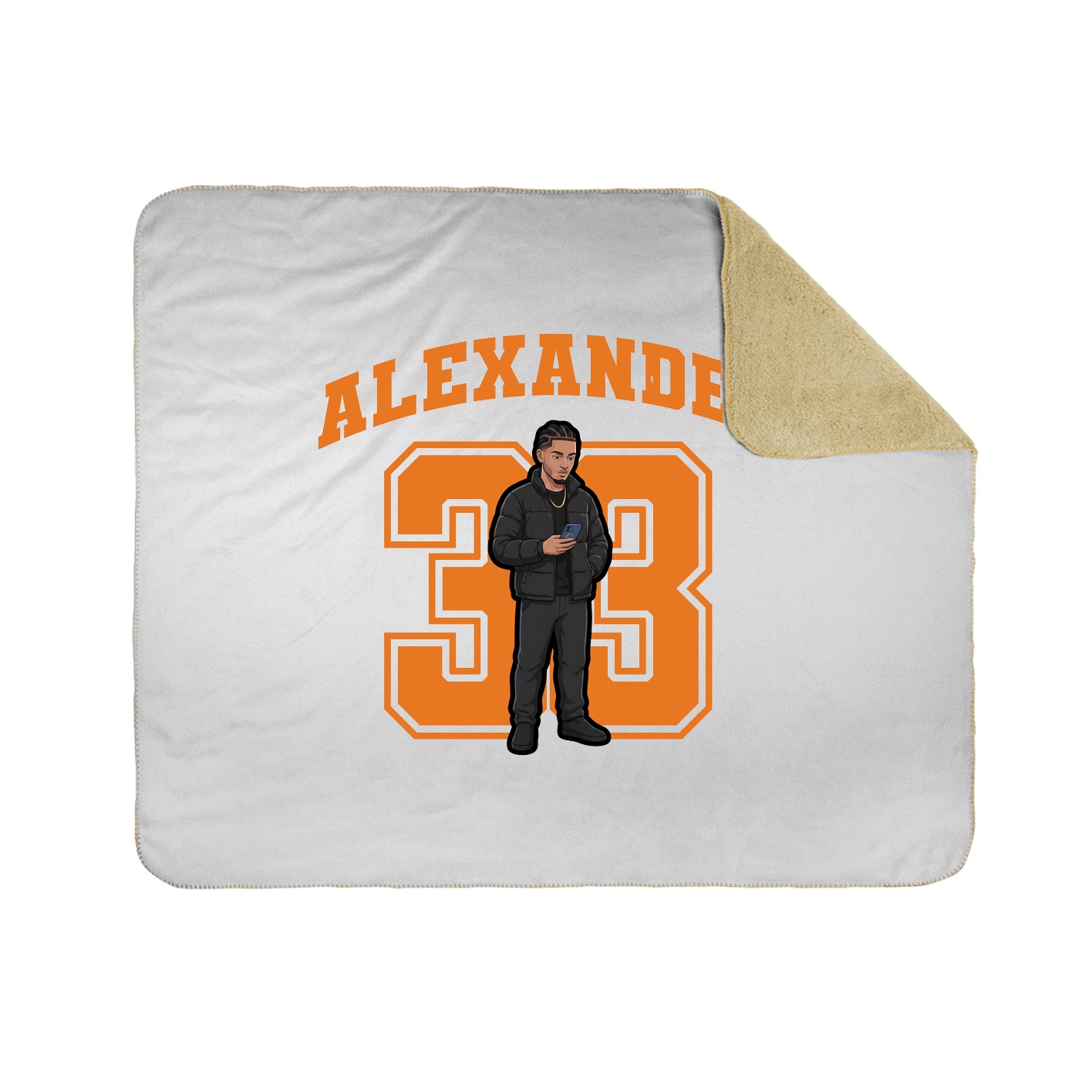 Throw Blanket — Number in White
