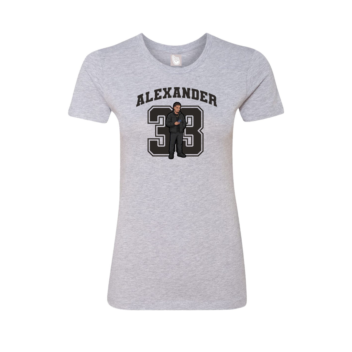 Fitted Women's Tee — Number in Grey
