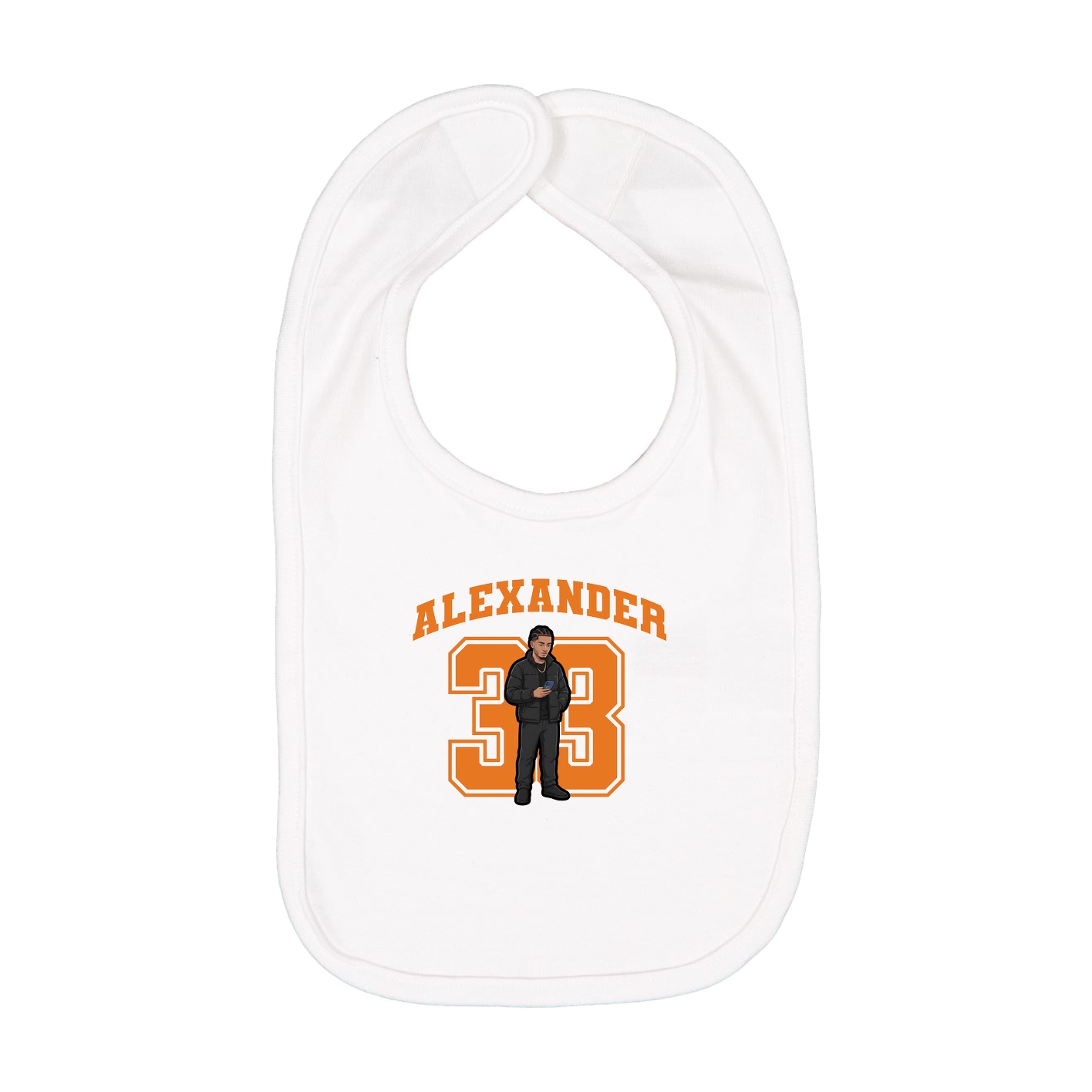 Infant Bib — Number in White