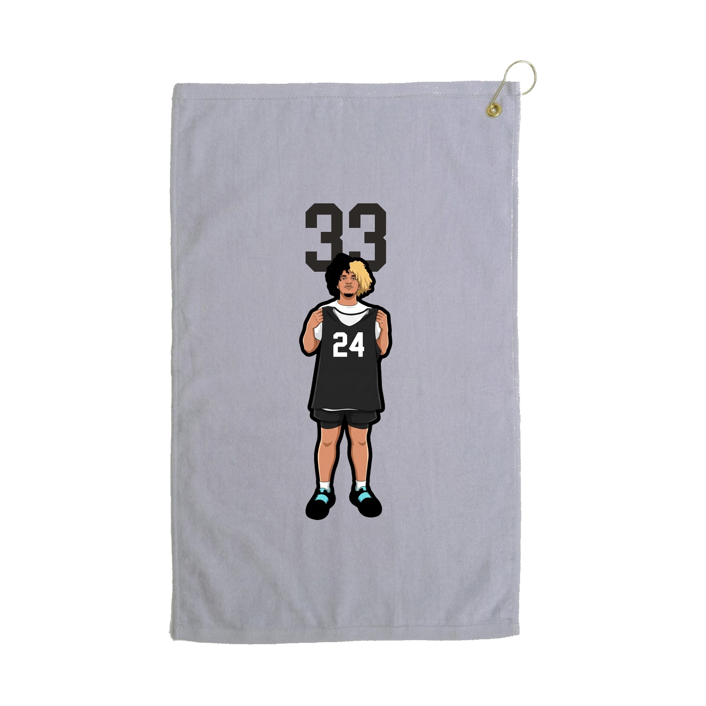 Golf Towel — Number Top in Grey