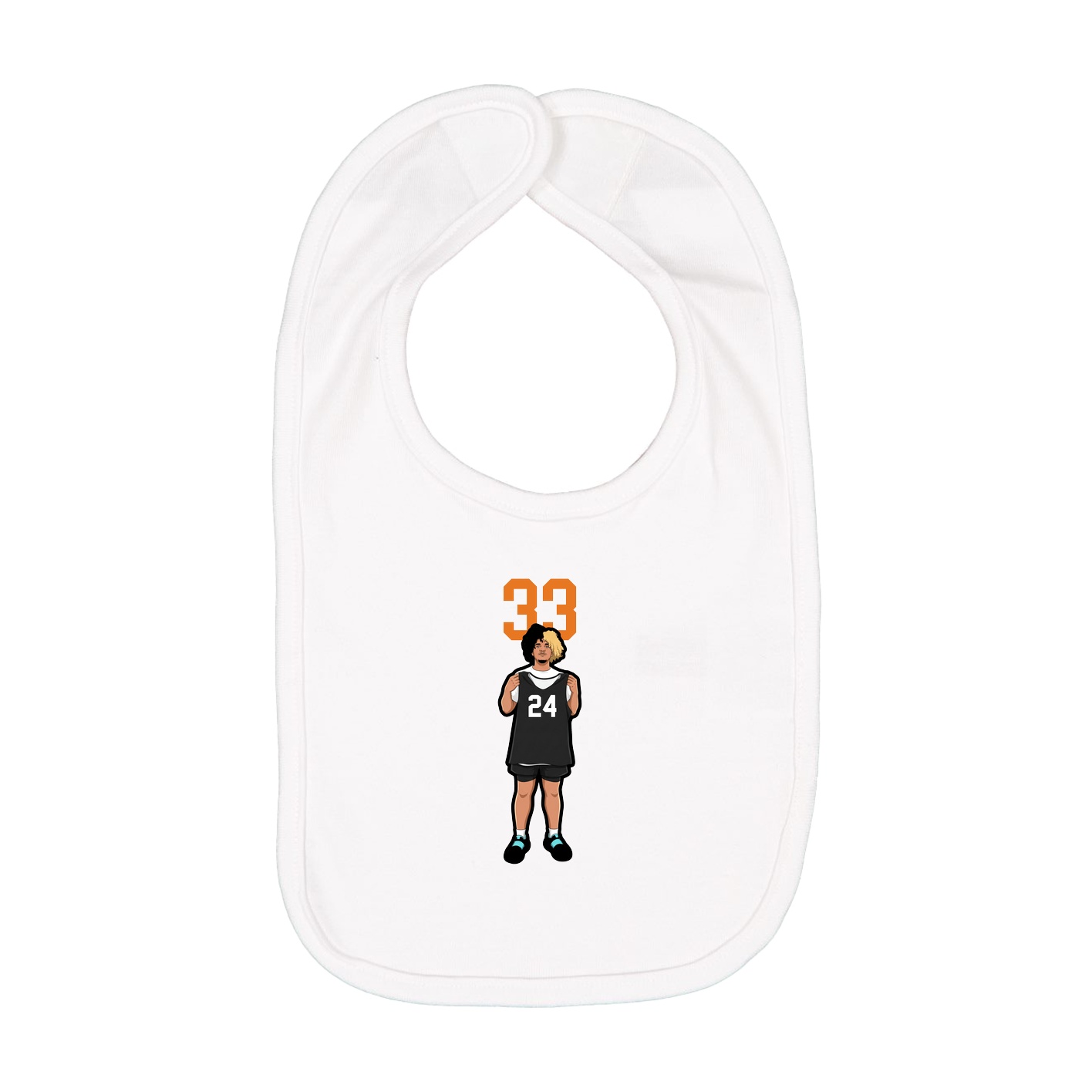 Infant Bib — Number Top in White
