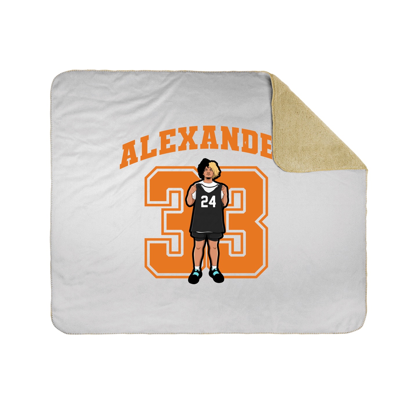 Throw Blanket — Number in White