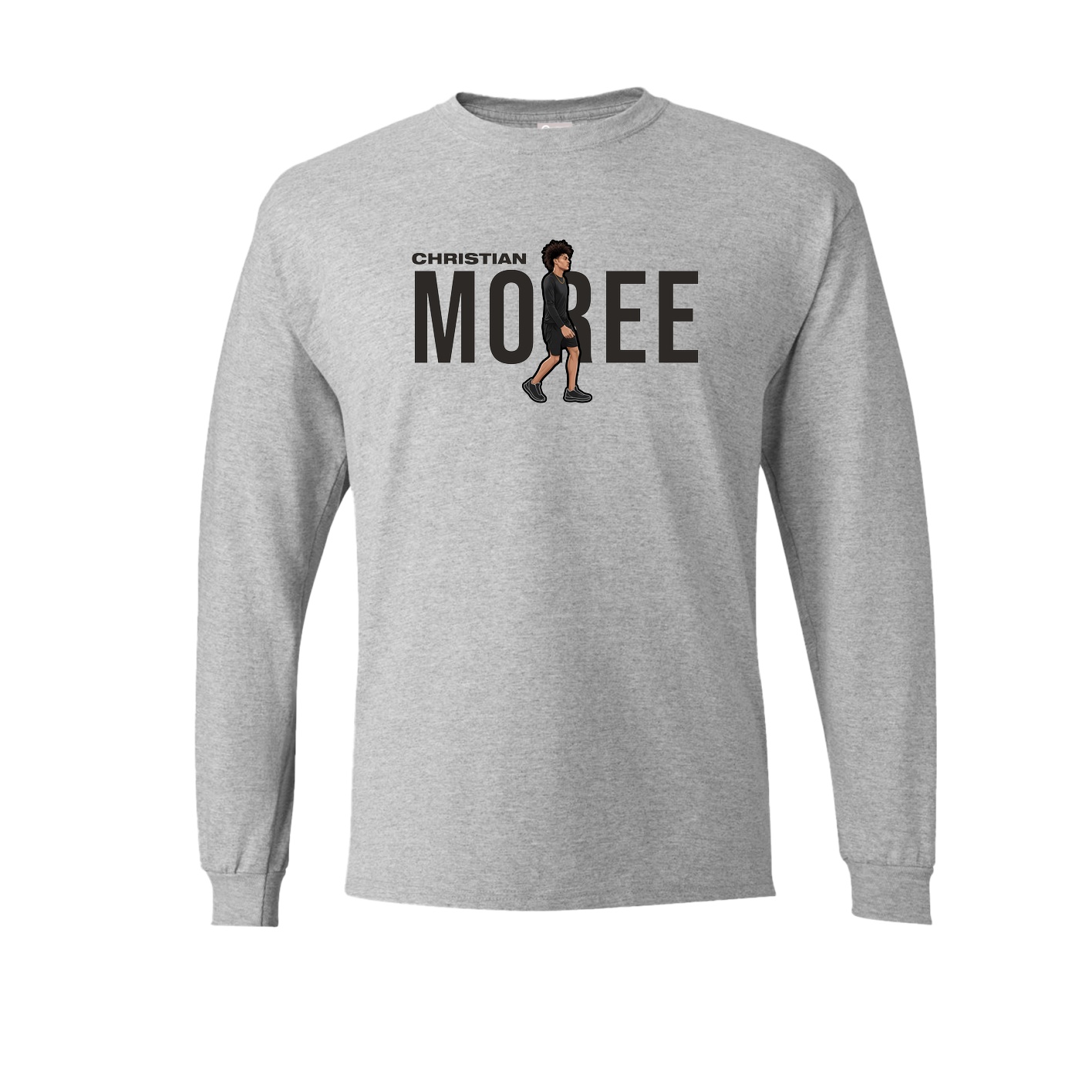 Long Sleeve Tee — Player Name in Grey