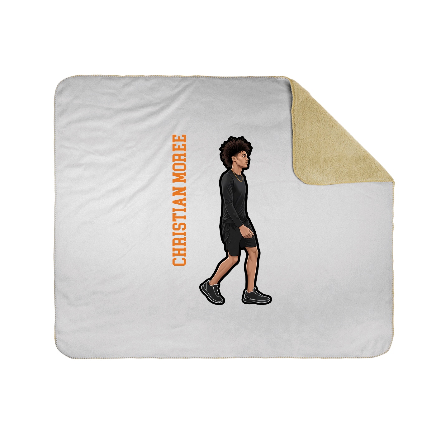 Throw Blanket — Name Vertical in White