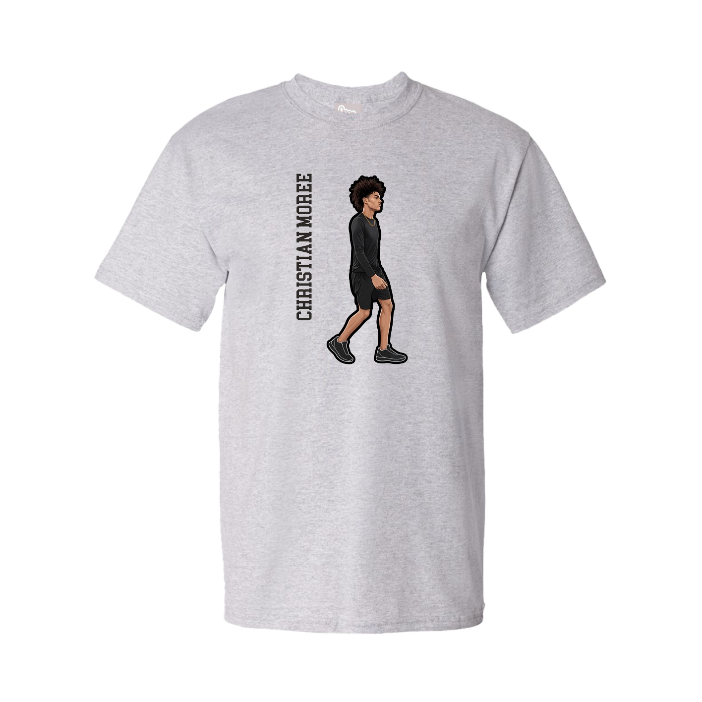 Youth Tee — Name Vertical in Grey