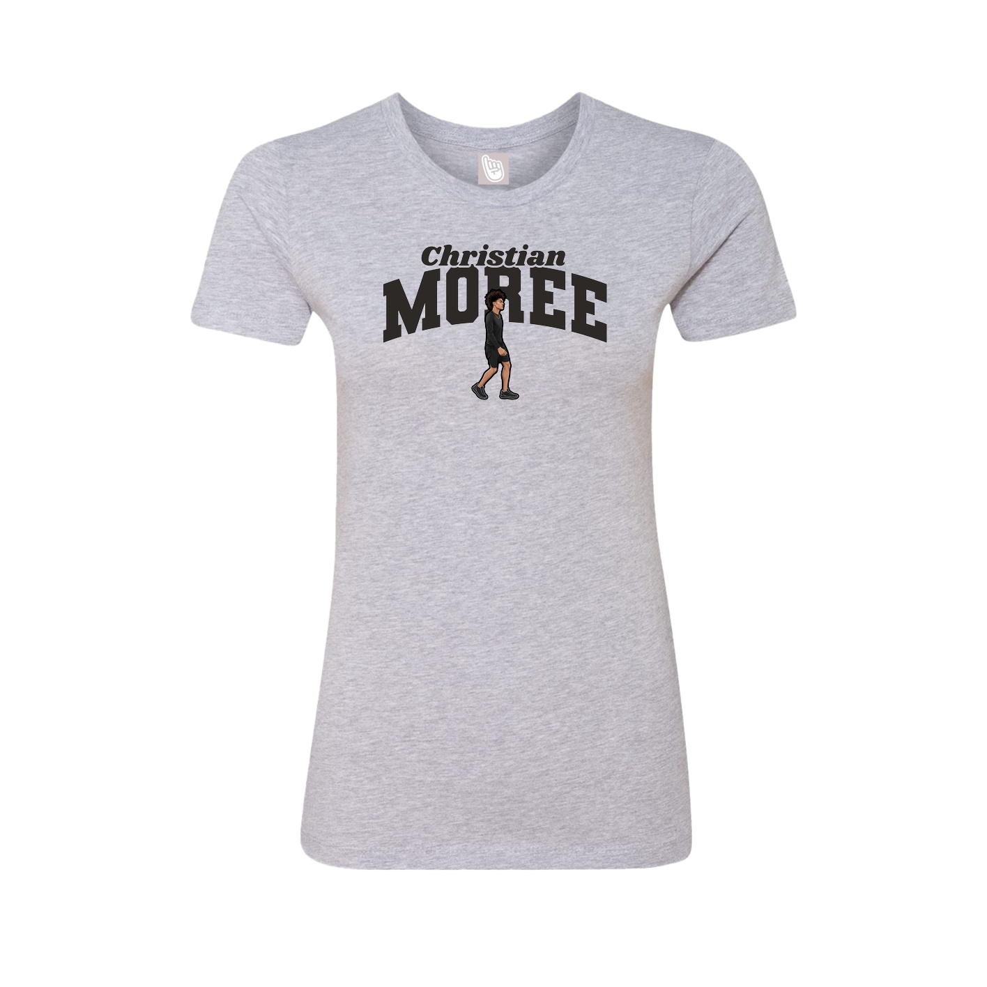 Fitted Women's Tee — Signature Arch in Grey