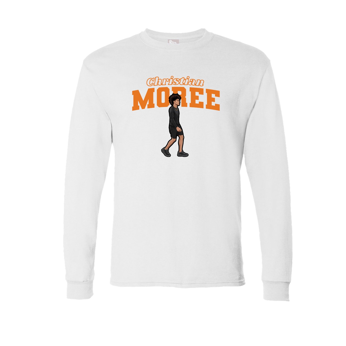Long Sleeve Tee — Name Arch in White
