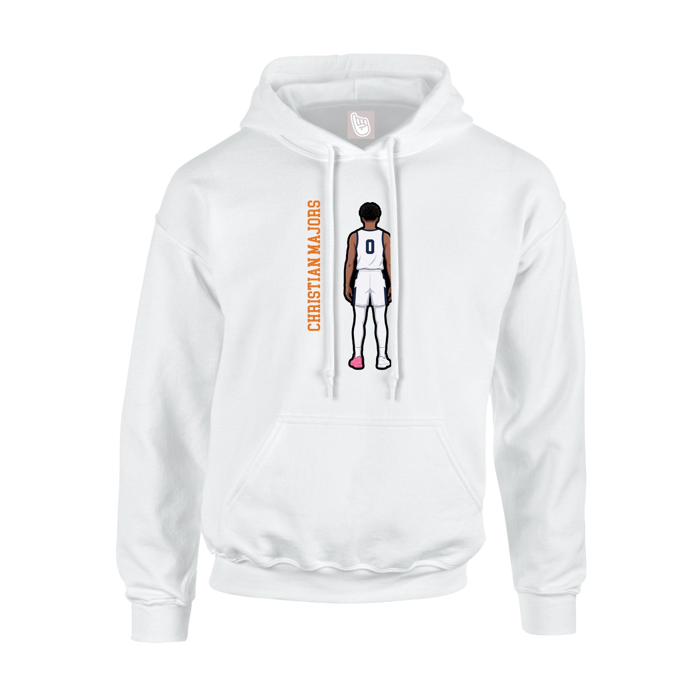 Hoodie — Name Vertical in White