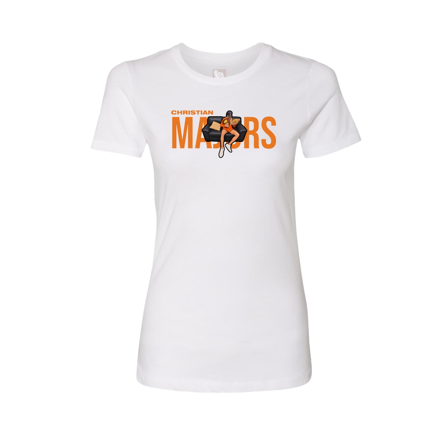 Fitted Women's Tee — Player Name in White
