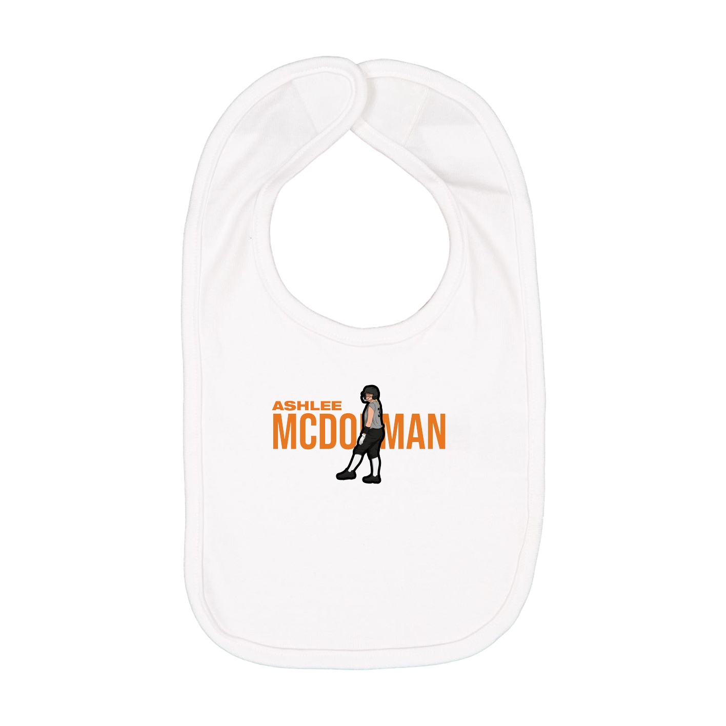 Infant Bib — Player Name in White