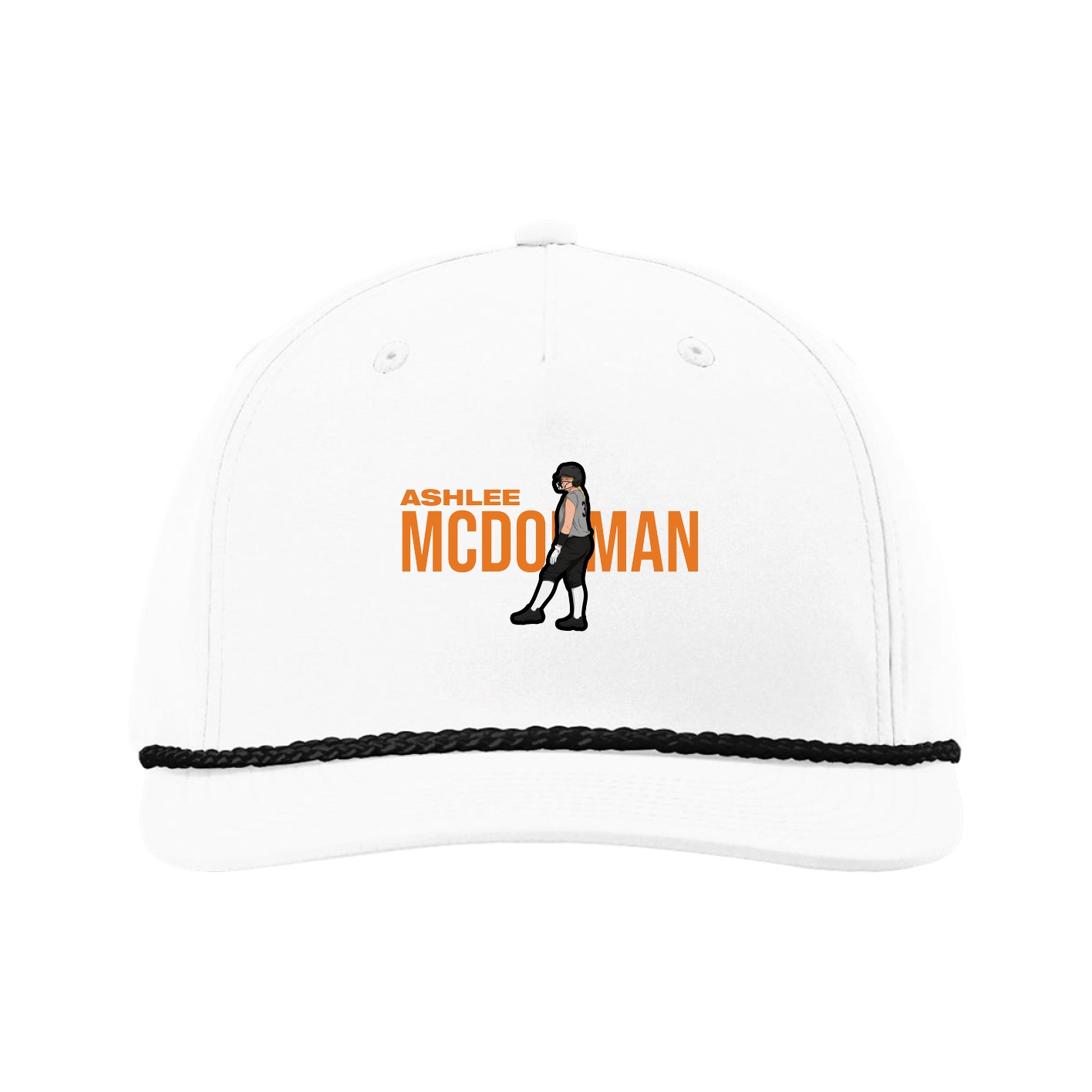 Five-Panel Classic Rope Cap — Player Name in White