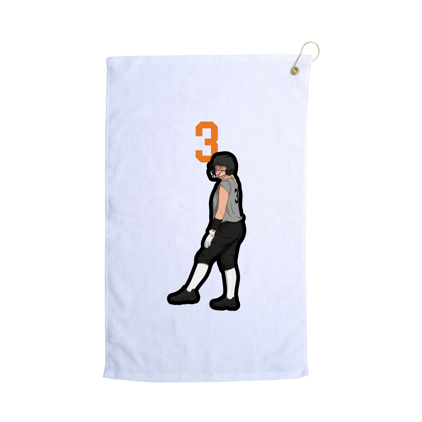 Golf Towel — Number Top in White
