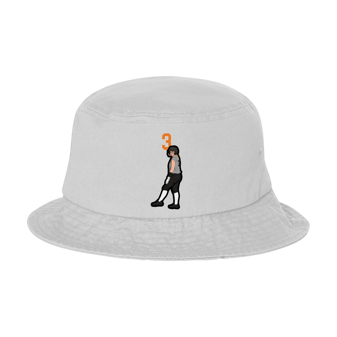 Bucket Cap — Number Top in White