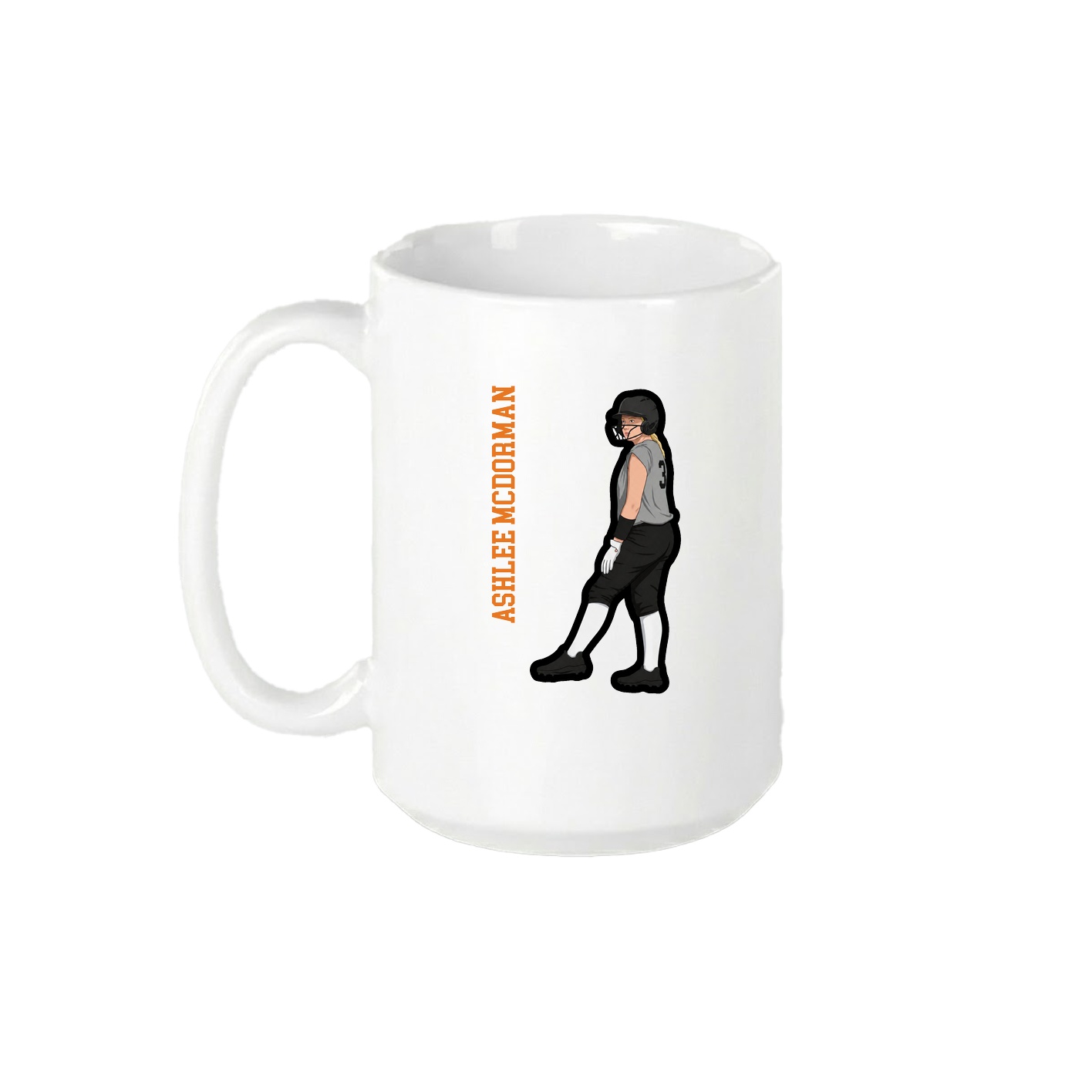 15oz Coffee Mug — Name Vertical in White