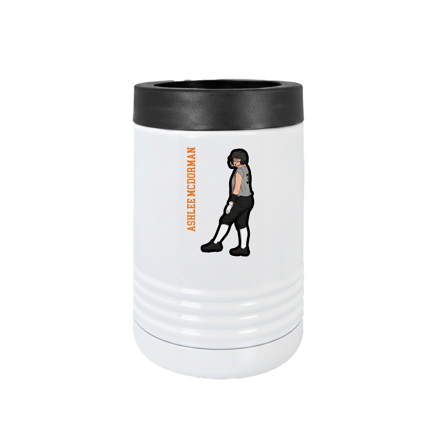 Beverage Holder — Name Vertical in White