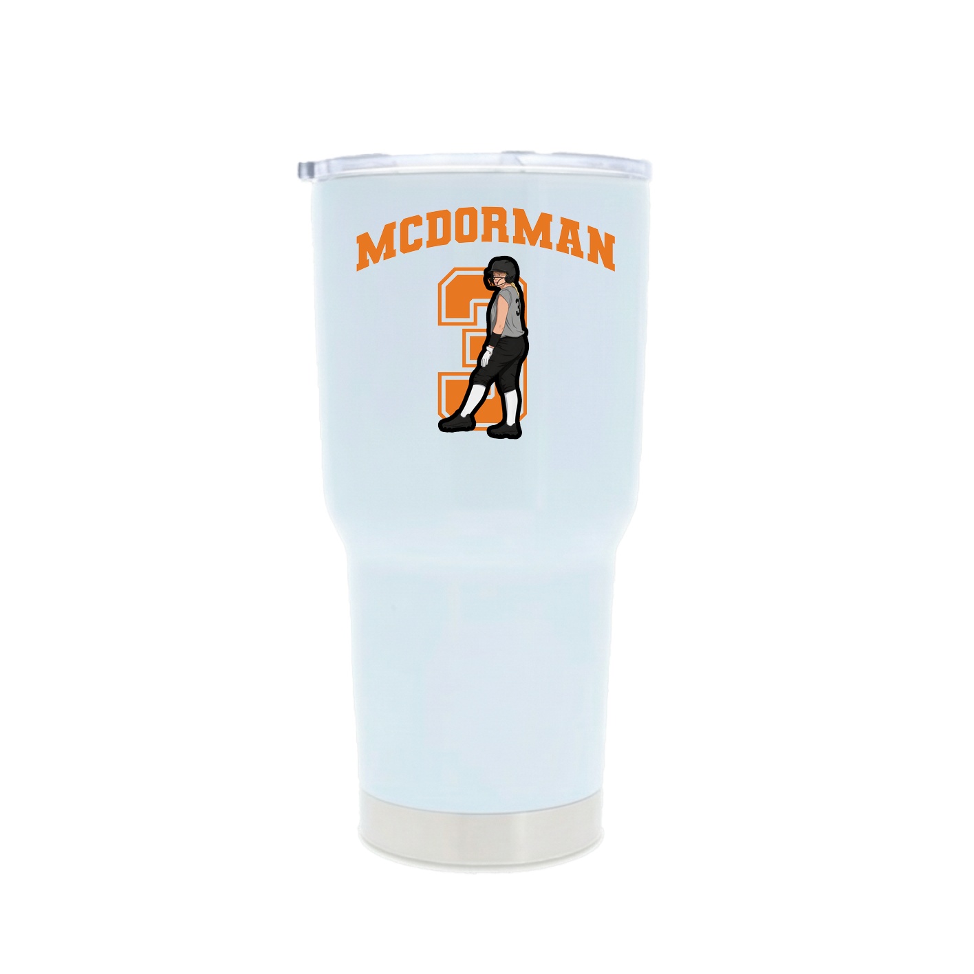 30oz Stainless Steel Tumbler — Number in White