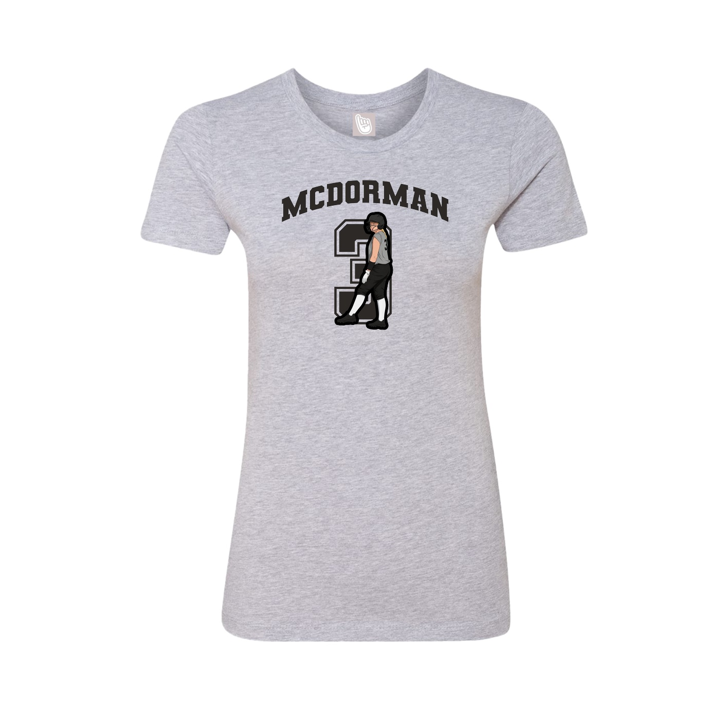 Fitted Women's Tee — Number in Grey