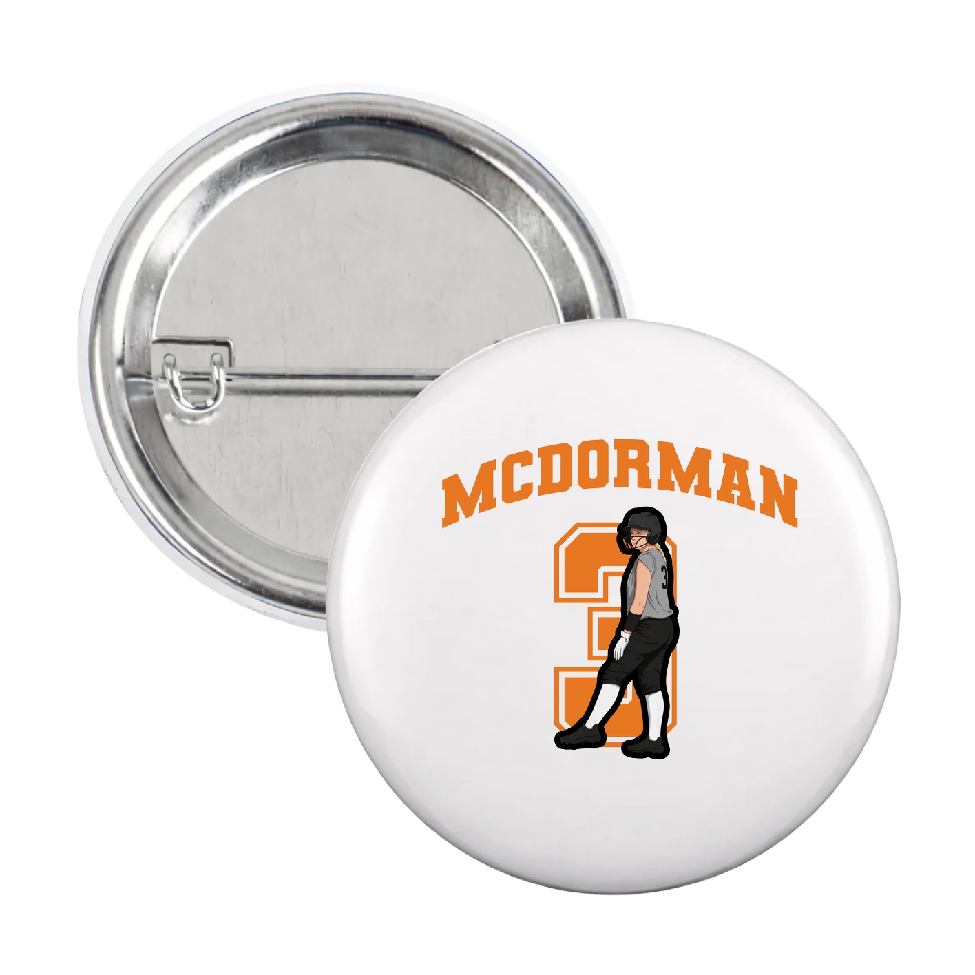 Game Day Button — Number in White