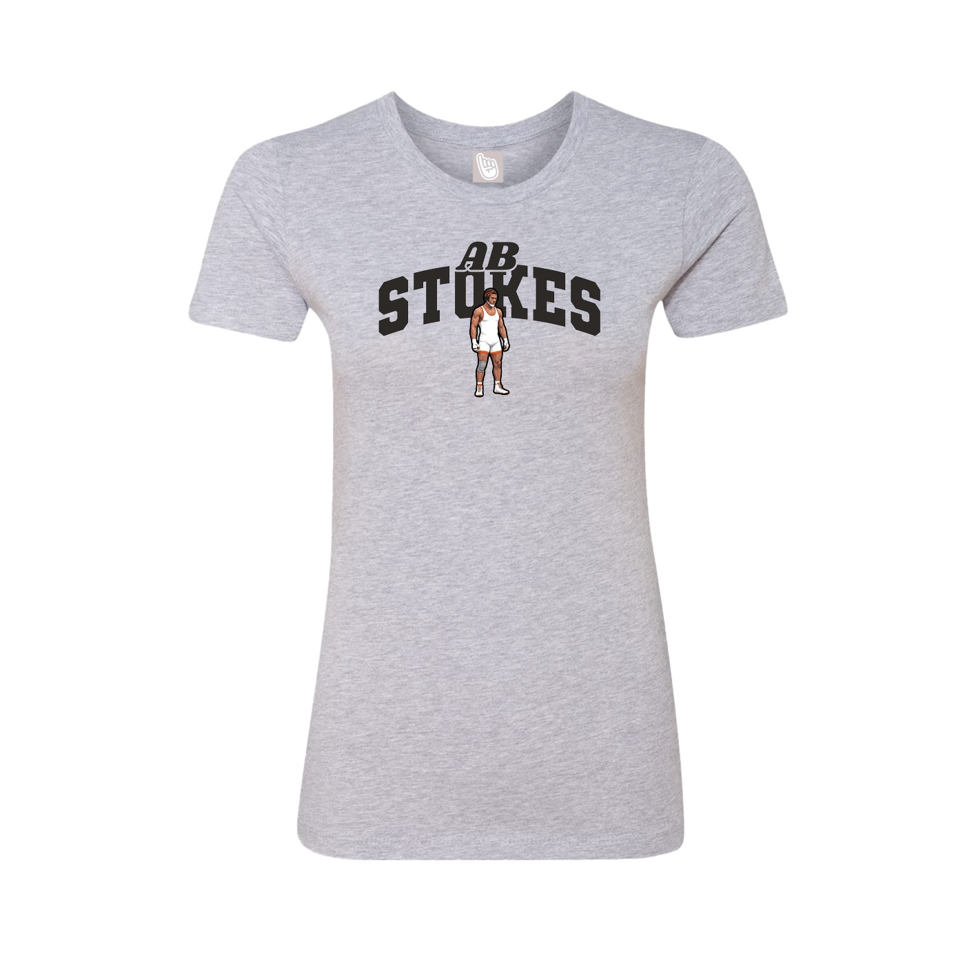 Fitted Women's Tee — Signature Arch in Grey