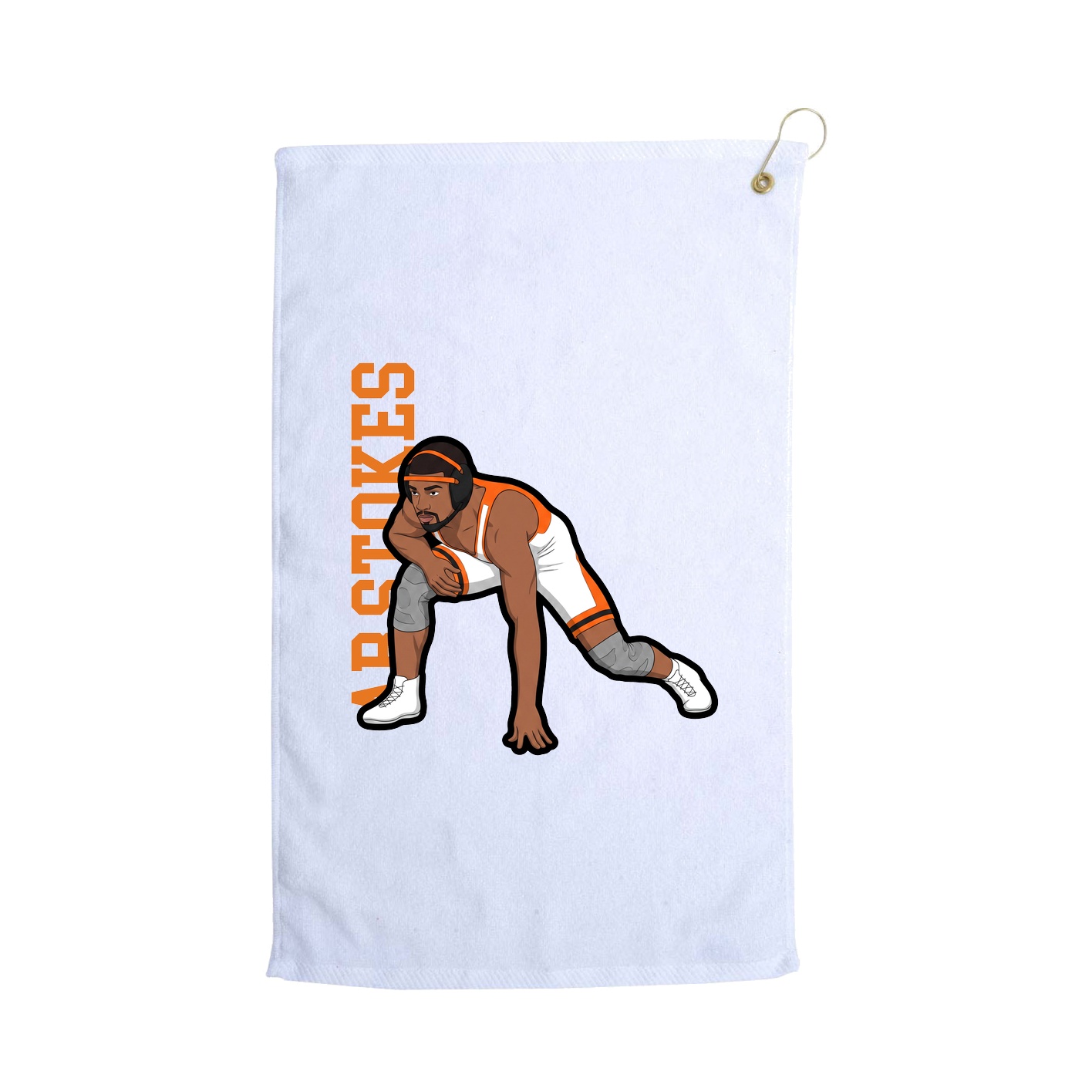 Golf Towel — Name Vertical in White