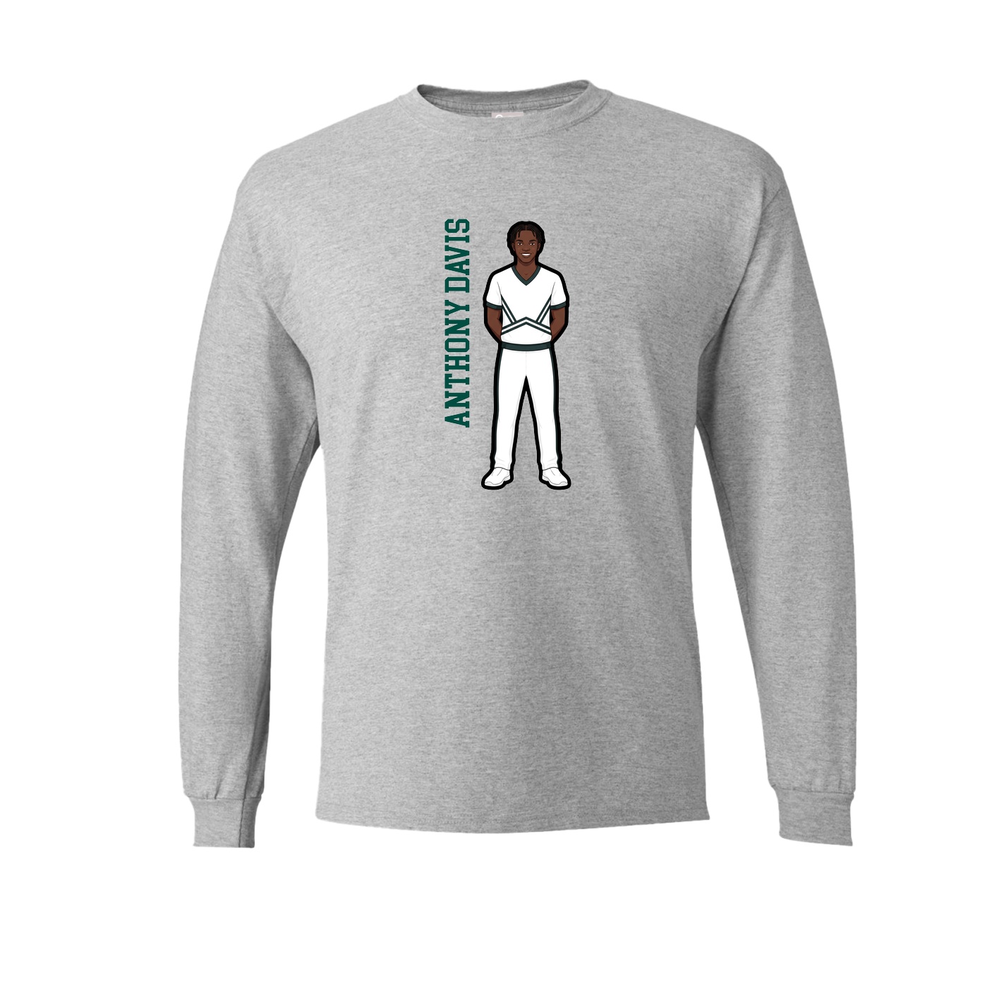 Long Sleeve Tee — Name Vertical in Grey