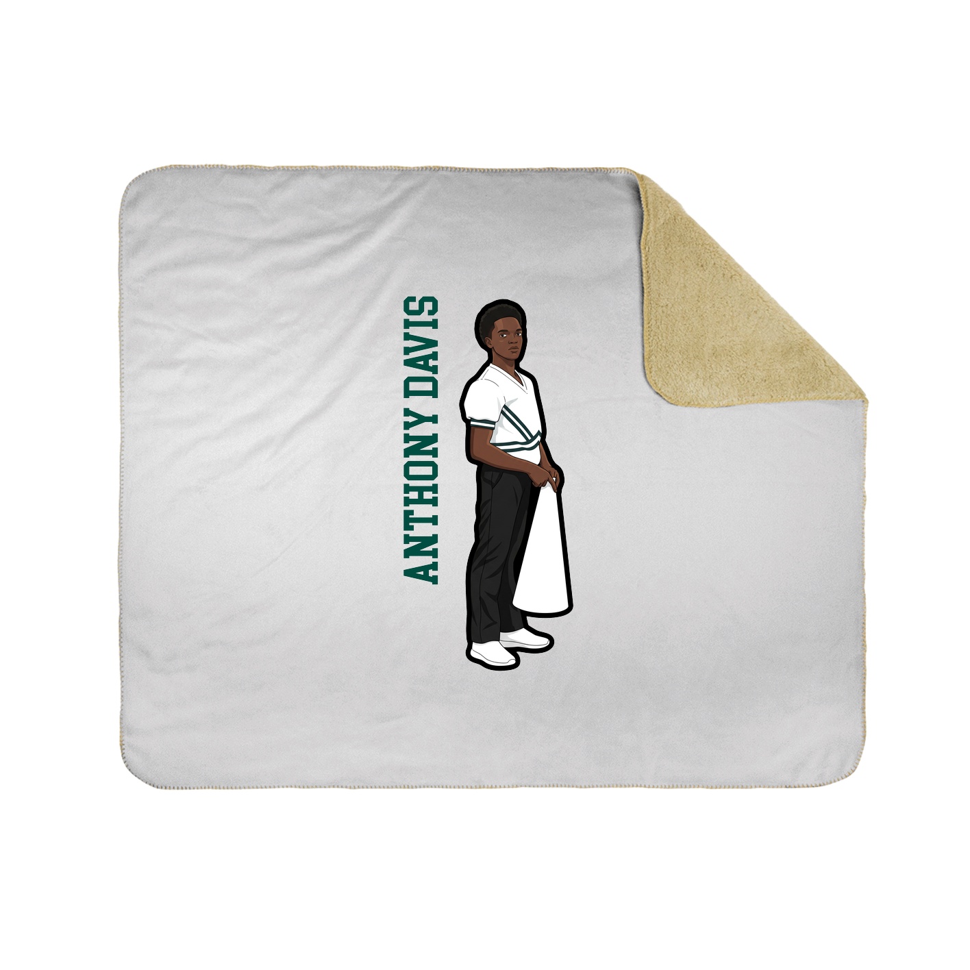 Throw Blanket — Name Vertical in White