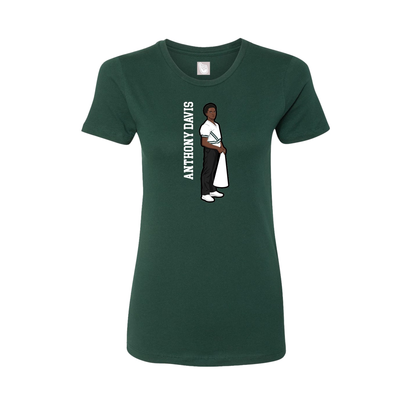 Fitted Women's Tee — Name Vertical in Green