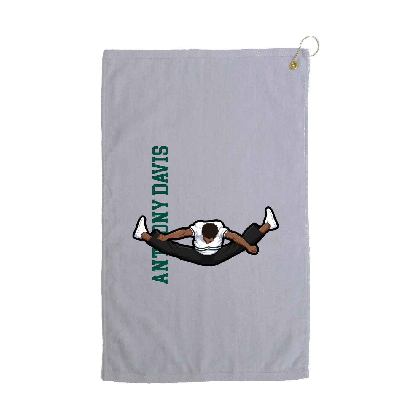 Golf Towel — Name Vertical in Grey
