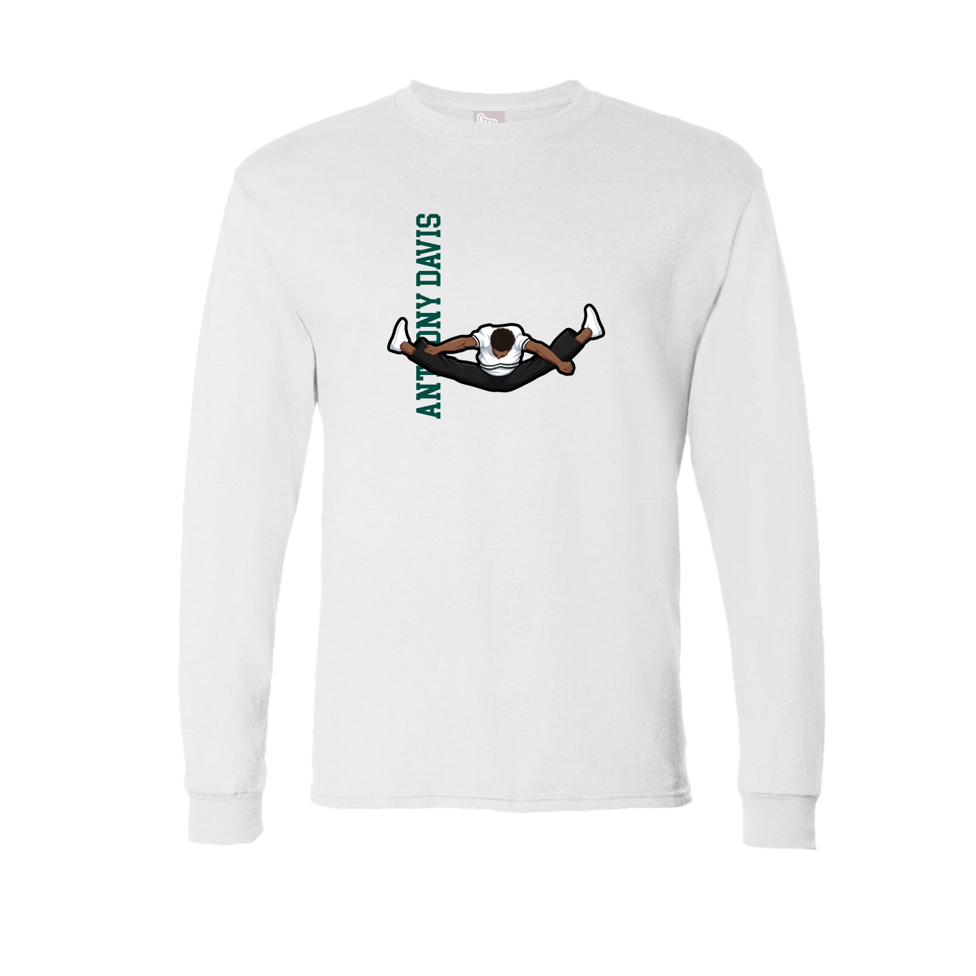 Long Sleeve Tee — Name Vertical in White