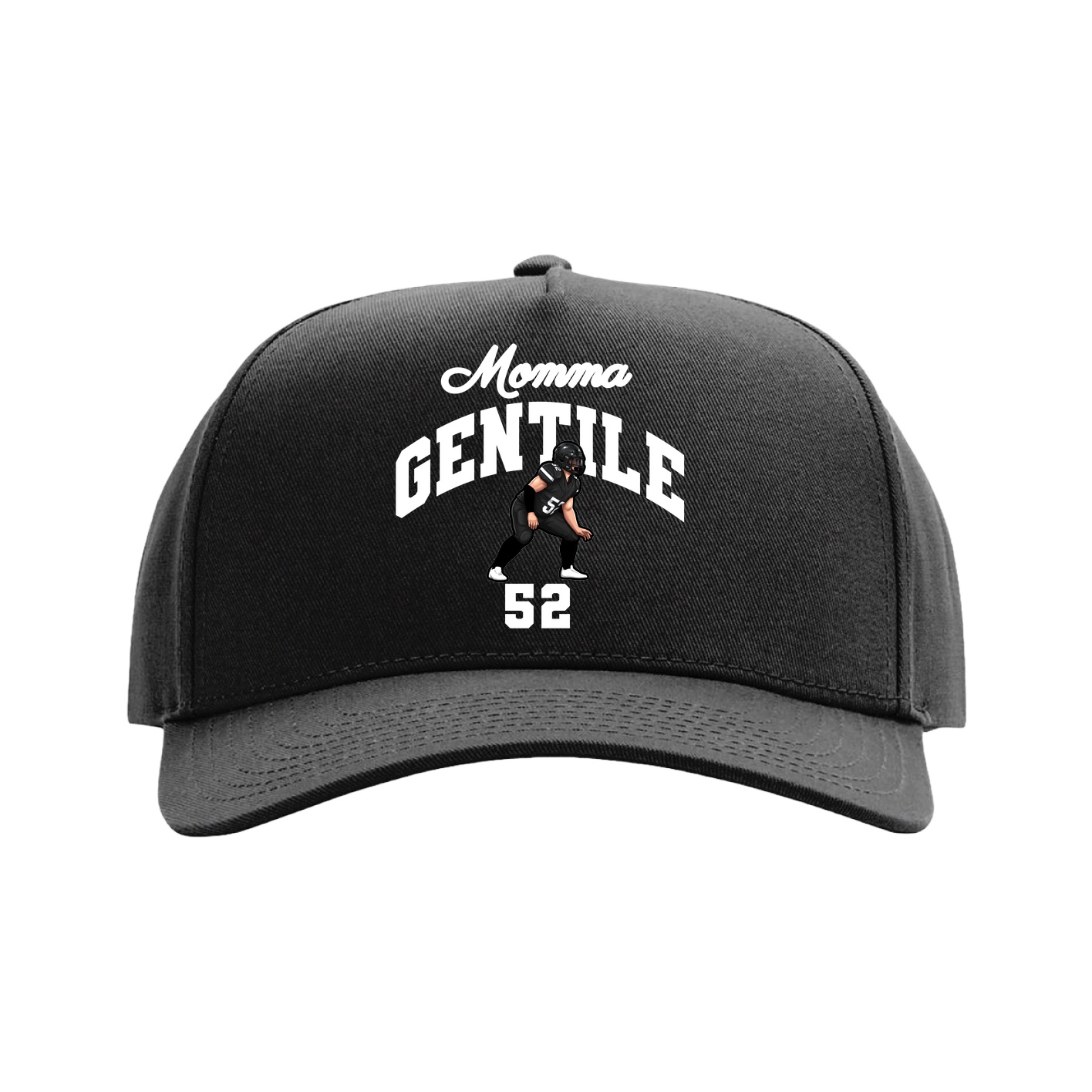 Full Fabric Five-Panel Champ Cap — Mothers Day Arch in Black