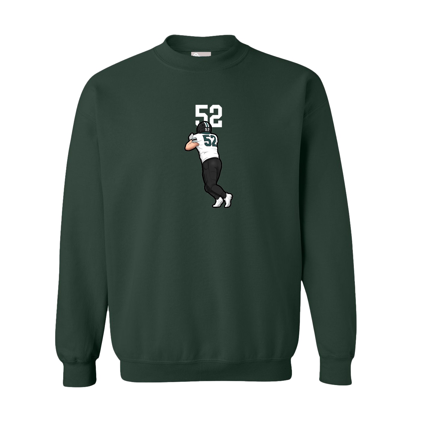 Fleece Crew — Number Top in Green