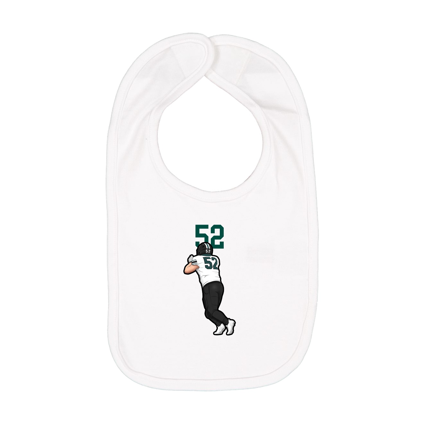 Infant Bib — Number Top in White