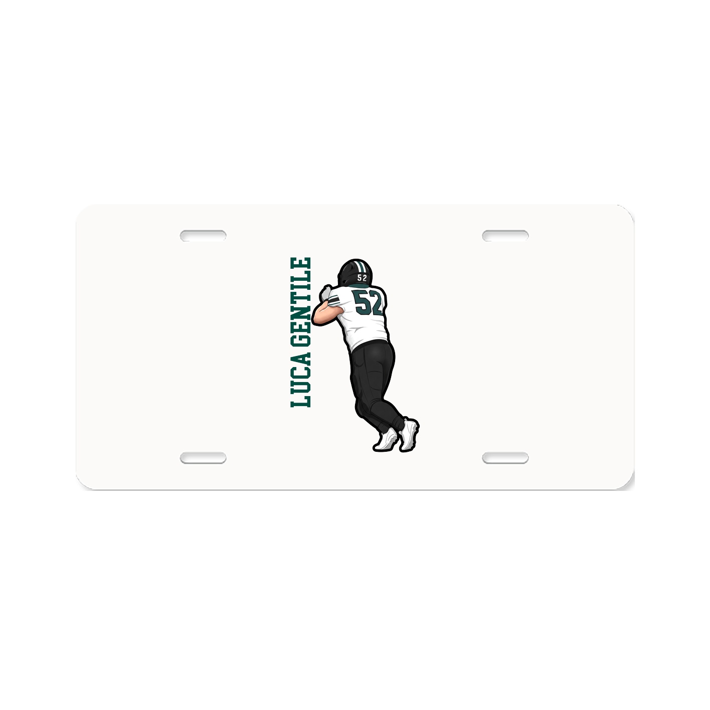 License Plate — Name Vertical in Classic