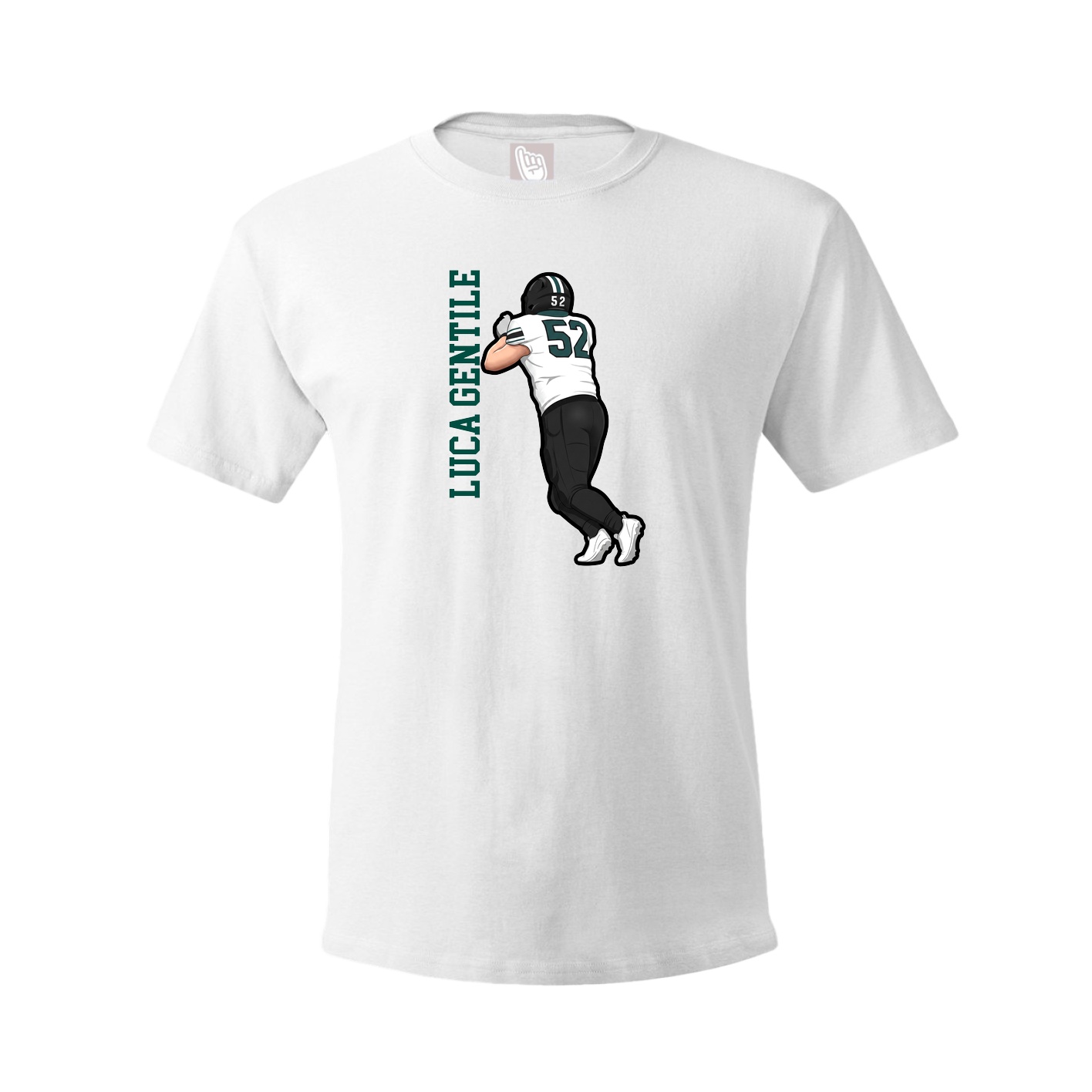 Youth Tee — Name Vertical in White